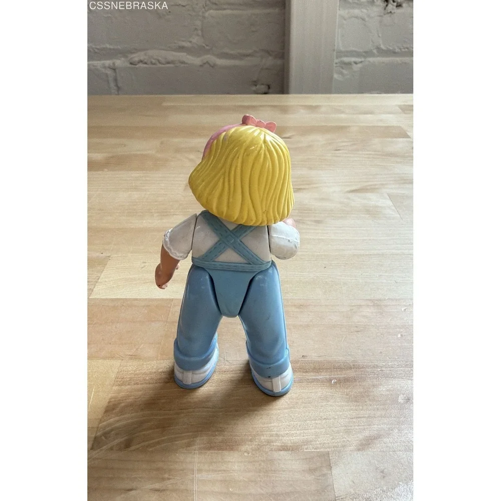 Fisher Price Loving Family Dream Dollhouse Blonde Girl /Blue Bib Overalls 1993